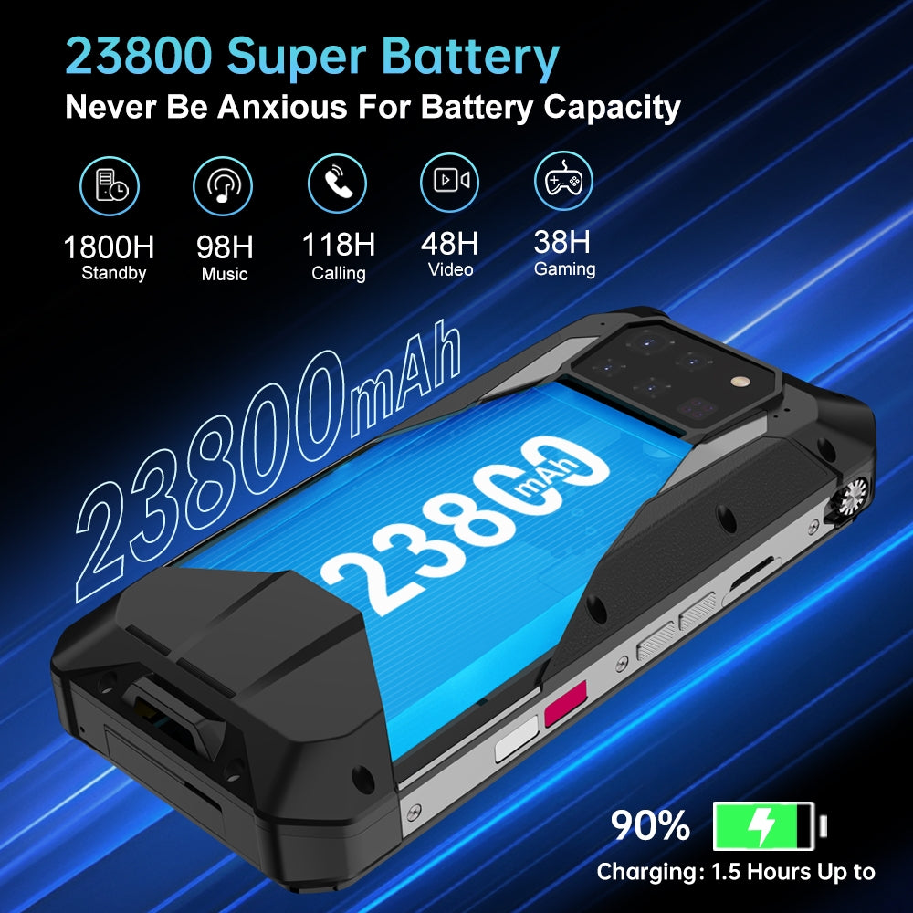 Unihertz Tank 3 Pro - 23800mAh Battery, 5G Connectivity, Built-in Projector